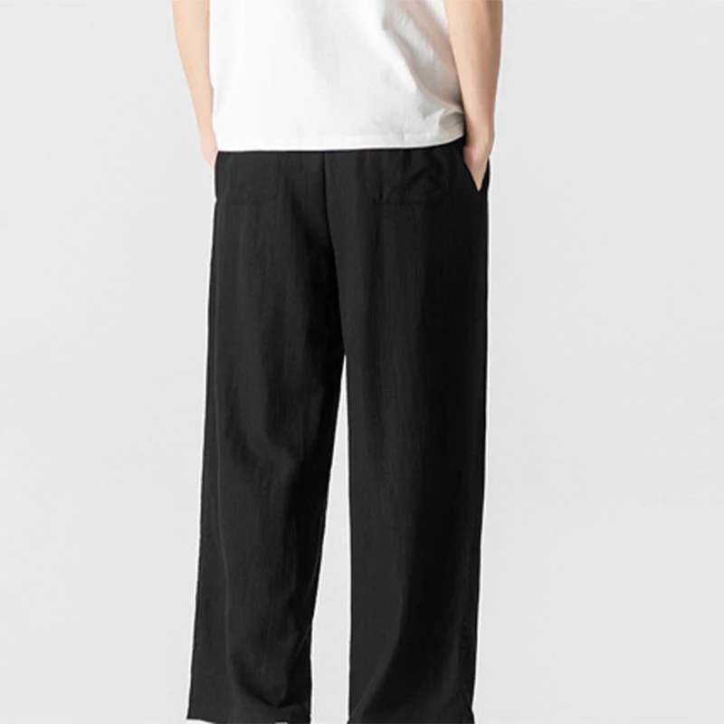 Pantaloni da uomo in cotone e lino con coulisse, con tasche, modello Buddha Stones, casual, estivi, semplici, a gamba dritta - Image 20