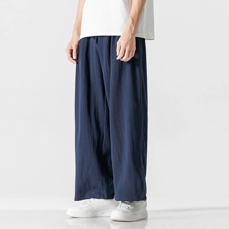 Pantaloni da uomo in cotone e lino con coulisse, con tasche, modello Buddha Stones, casual, estivi, semplici, a gamba dritta - Image 23