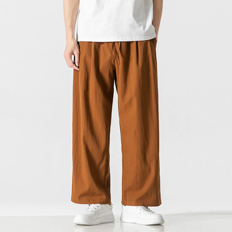Pantaloni da uomo in cotone e lino con coulisse, con tasche, modello Buddha Stones, casual, estivi, semplici, a gamba dritta - Image 28