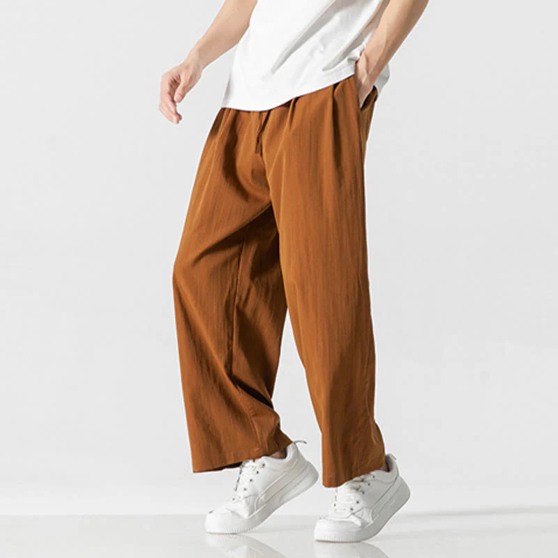 Pantaloni da uomo in cotone e lino con coulisse, con tasche, modello Buddha Stones, casual, estivi, semplici, a gamba dritta - Image 32
