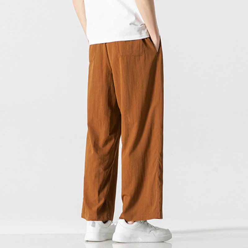Pantaloni da uomo in cotone e lino con coulisse, con tasche, modello Buddha Stones, casual, estivi, semplici, a gamba dritta - Image 34