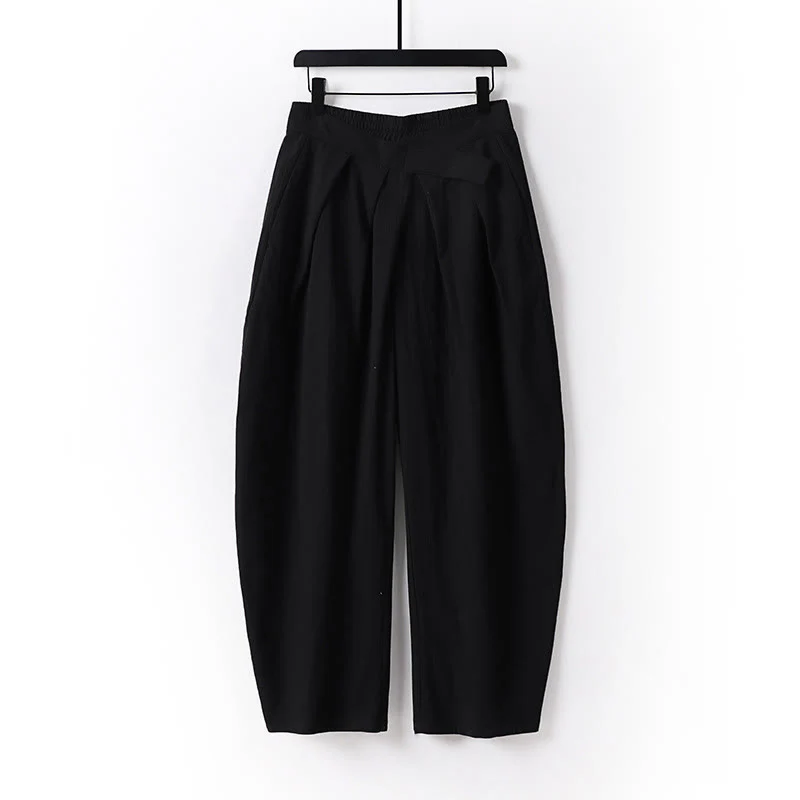 Pantaloni da uomo in cotone e lino con tasche, modello Buddha Stones, gamba dritta e cerniera - Image 10