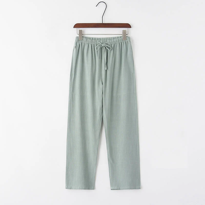 Pantaloni da uomo in lino con coulisse e tasche , Buddha Stones, primavera estate