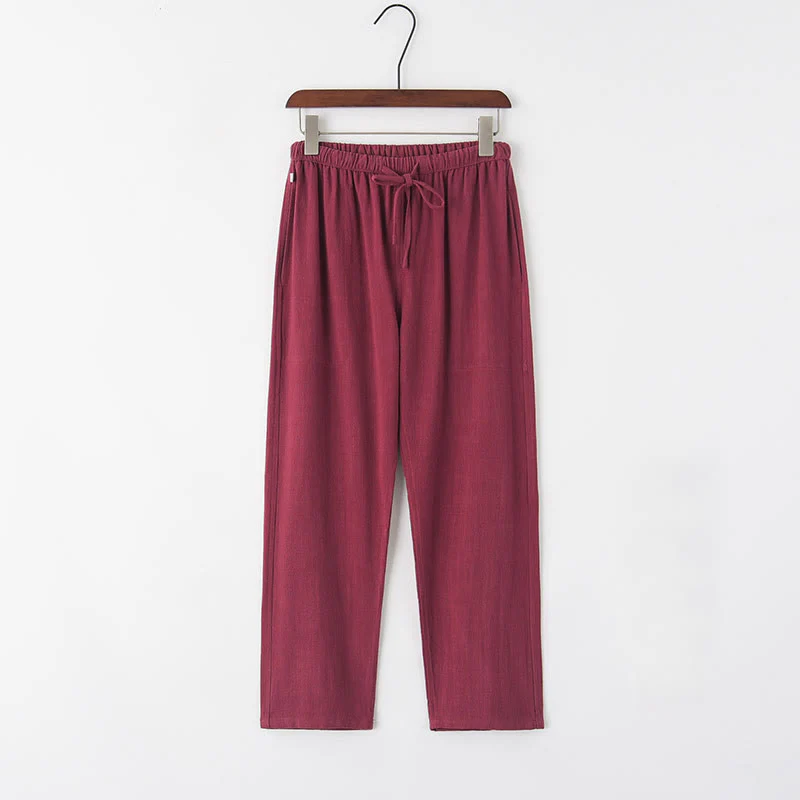 Pantaloni da uomo in lino con coulisse e tasche , Buddha Stones, primavera estate - Image 12