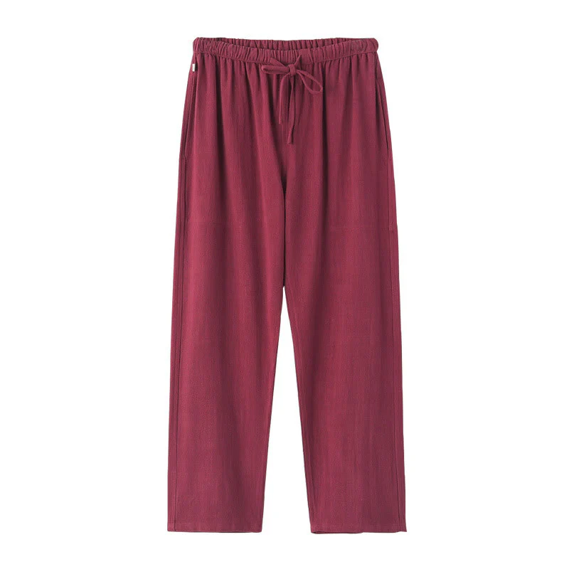 Pantaloni da uomo in lino con coulisse e tasche , Buddha Stones, primavera estate - Image 13