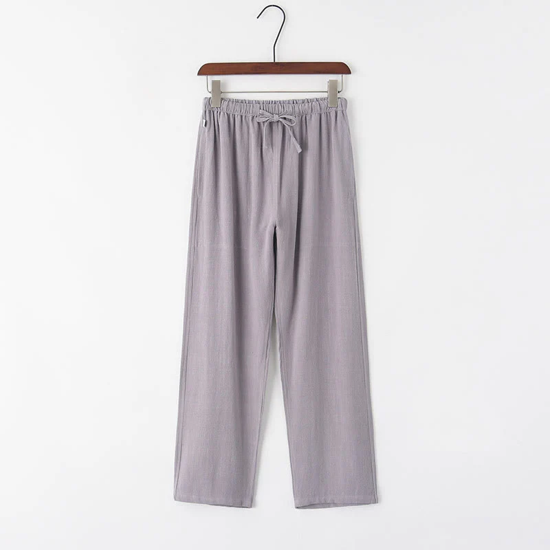 Pantaloni da uomo in lino con coulisse e tasche , Buddha Stones, primavera estate - Image 3