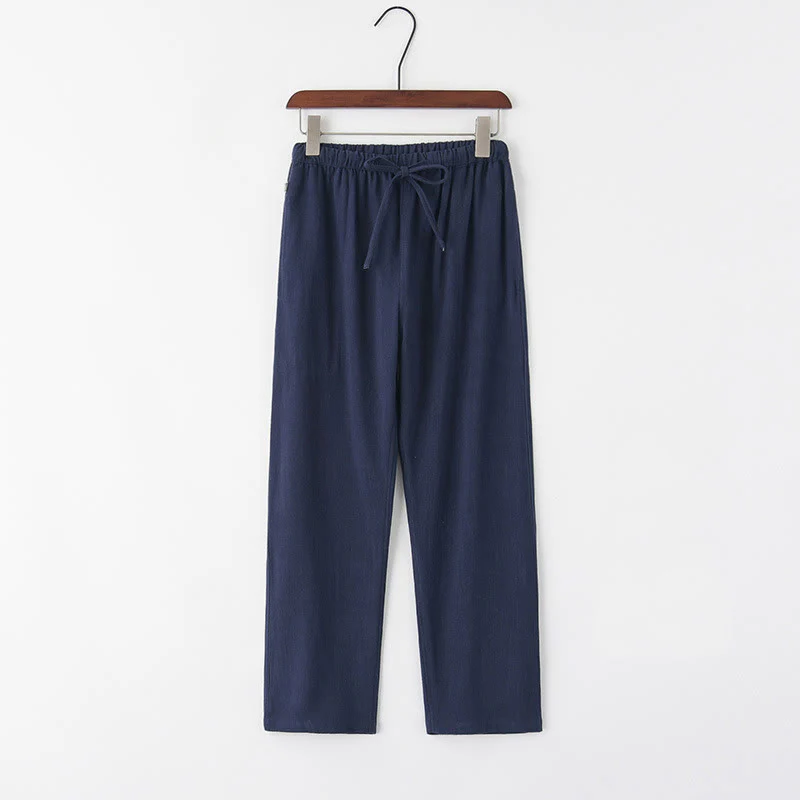 Pantaloni da uomo in lino con coulisse e tasche , Buddha Stones, primavera estate - Image 5