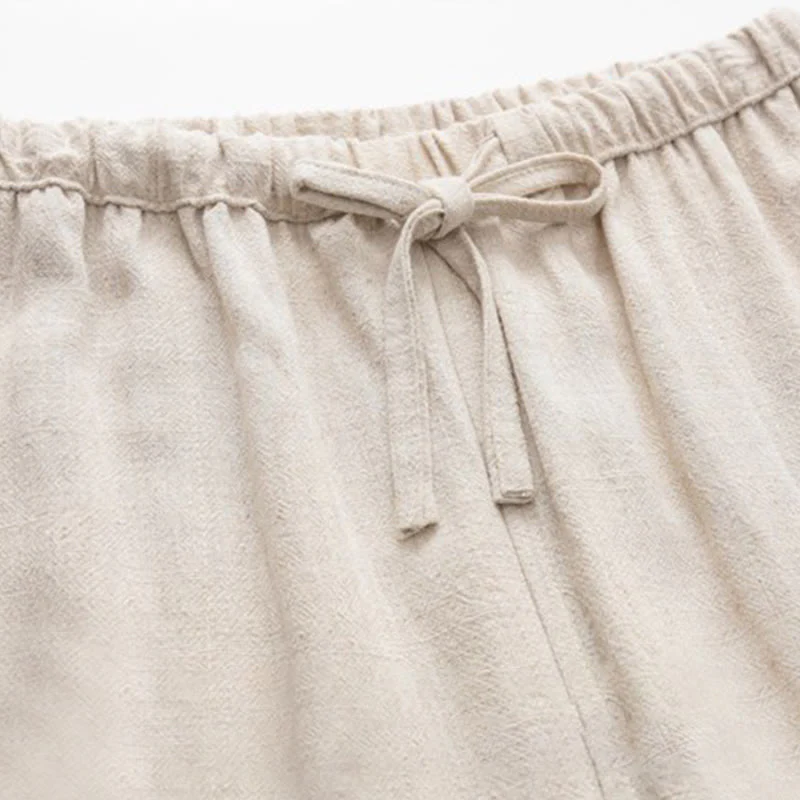 Pantaloni da uomo in lino con coulisse e tasche , Buddha Stones, primavera estate - Image 8