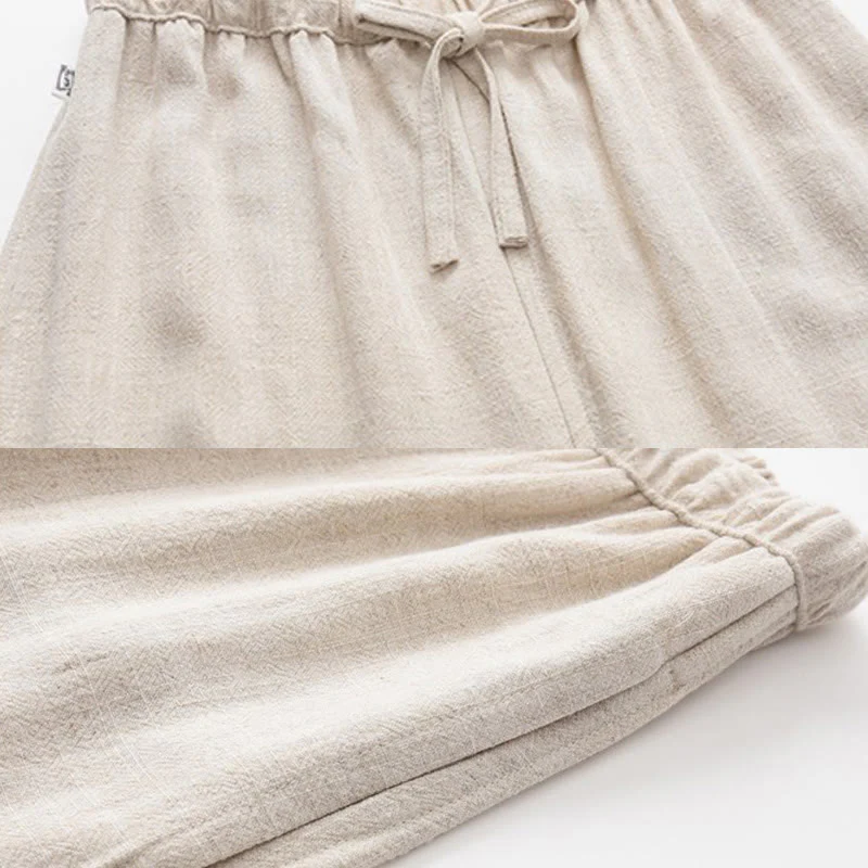 Pantaloni da uomo in lino con coulisse e tasche , Buddha Stones, primavera estate - Image 9
