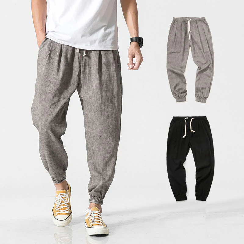 Pantaloni da uomo con tasche e coulisse semplici con motivo Buddha Stones