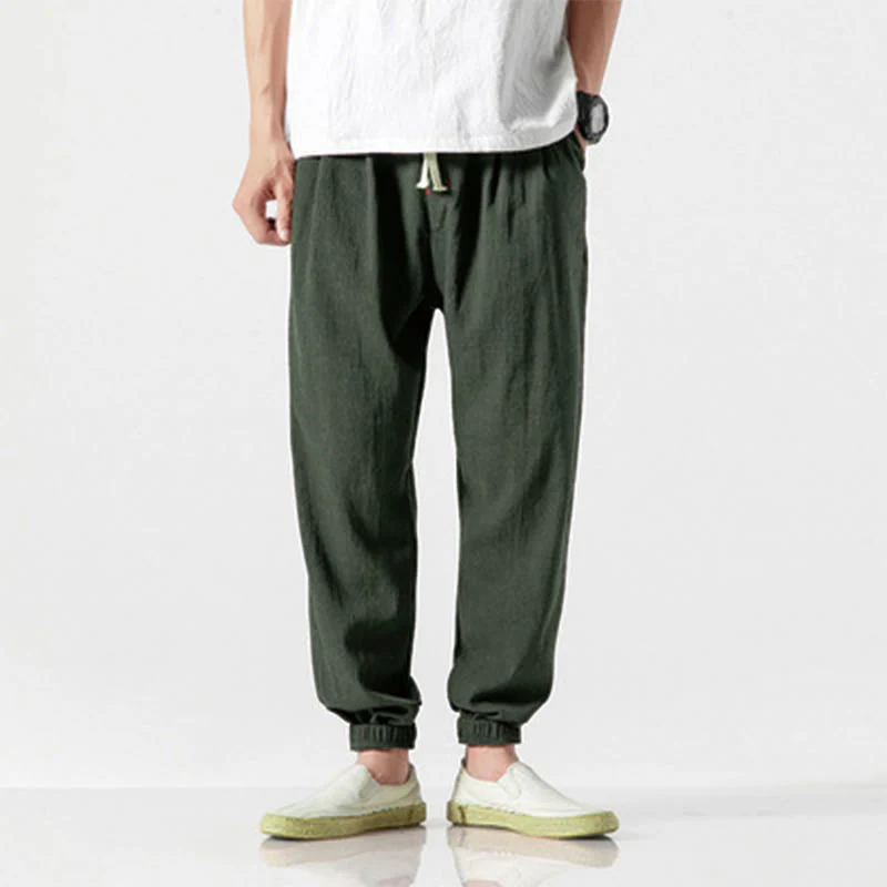 Pantaloni da uomo con tasche e coulisse semplici con motivo Buddha Stones - Image 17