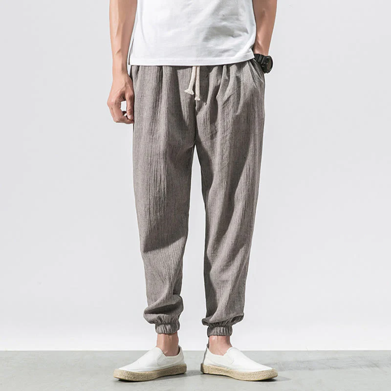 Pantaloni da uomo con tasche e coulisse semplici con motivo Buddha Stones - Image 2