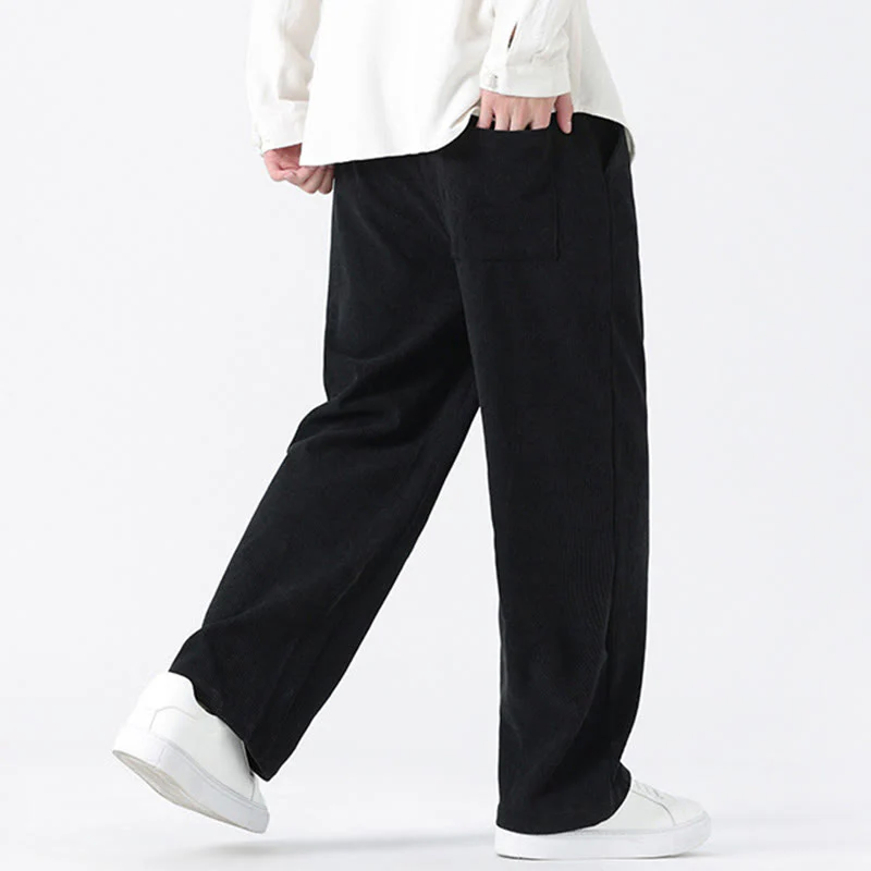 Pantaloni da uomo in velluto a coste con coulisse, tasche e design a rana cinese semplice Buddha Stones - Image 21