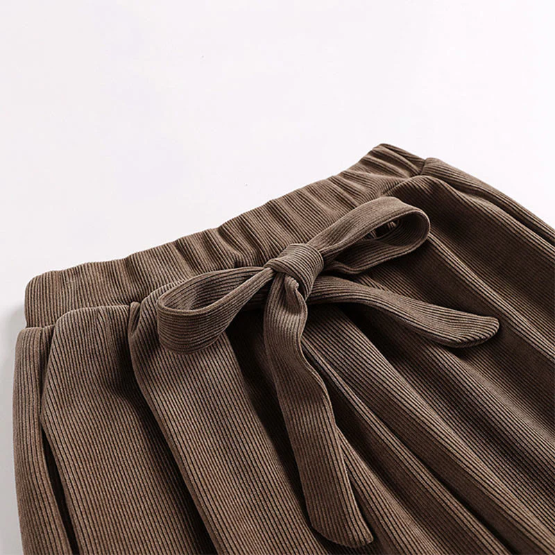 Pantaloni da uomo in velluto a coste di cotone con lacci e tasche, modello harem, tinta unita, invernali , Buddha Stones - Image 3