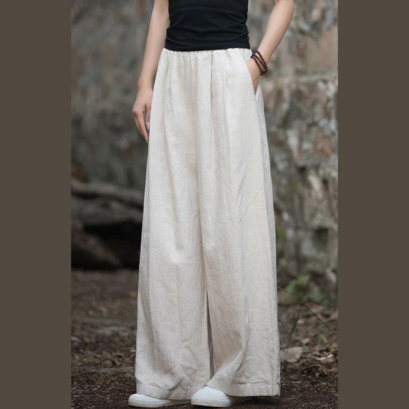 Pantaloni da yoga casual da donna con tasche e gamba larga retrò Buddha Stones - Image 12