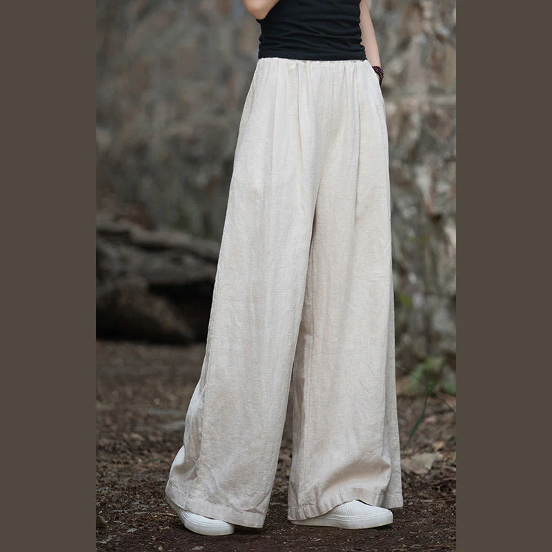 Pantaloni da yoga casual da donna con tasche e gamba larga retrò Buddha Stones - Image 13