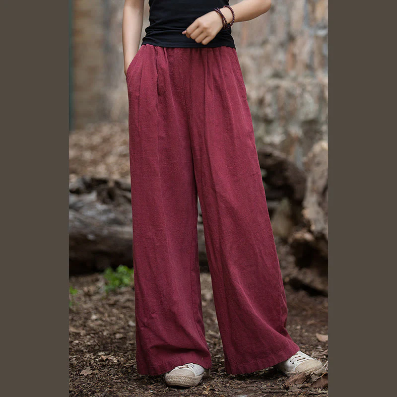 Pantaloni da yoga casual da donna con tasche e gamba larga retrò Buddha Stones - Image 16