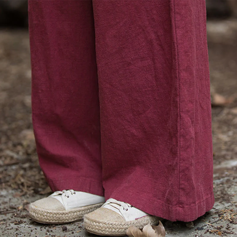 Pantaloni da yoga casual da donna con tasche e gamba larga retrò Buddha Stones - Image 18