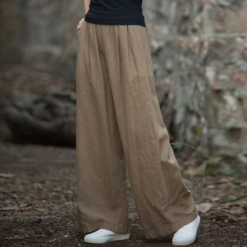 Pantaloni da yoga casual da donna con tasche e gamba larga retrò Buddha Stones - Image 19