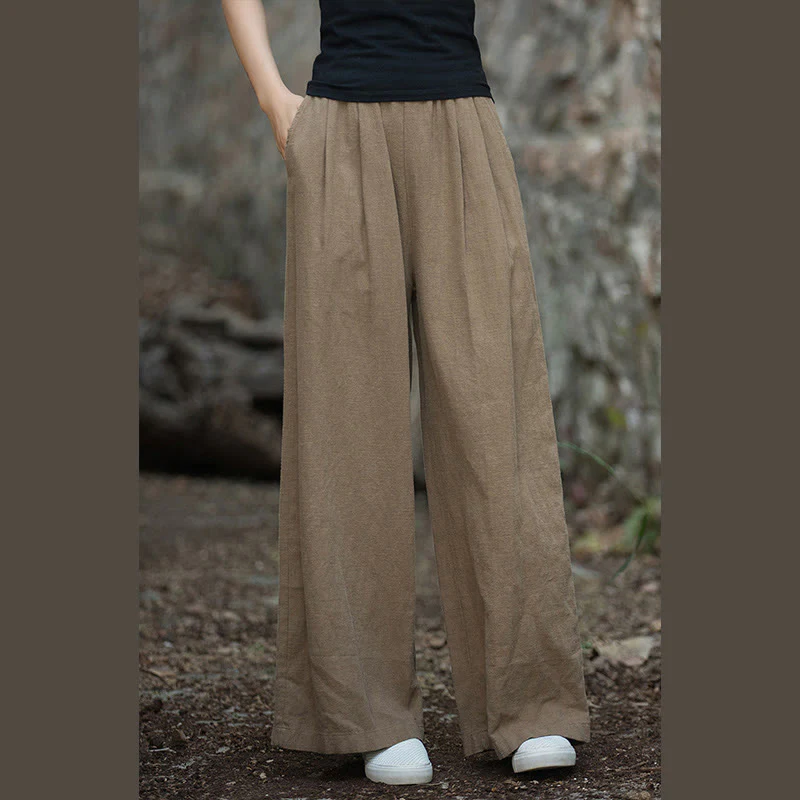 Pantaloni da yoga casual da donna con tasche e gamba larga retrò Buddha Stones - Image 20