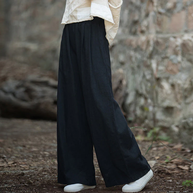Pantaloni da yoga casual da donna con tasche e gamba larga retrò Buddha Stones - Image 21