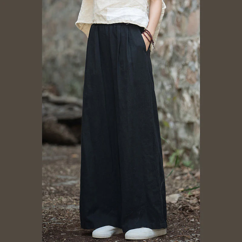 Pantaloni da yoga casual da donna con tasche e gamba larga retrò Buddha Stones - Image 22