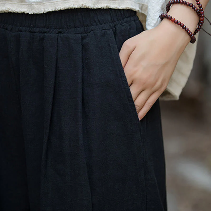 Pantaloni da yoga casual da donna con tasche e gamba larga retrò Buddha Stones - Image 24