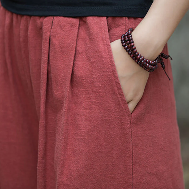Pantaloni da yoga casual da donna con tasche e gamba larga retrò Buddha Stones - Image 27