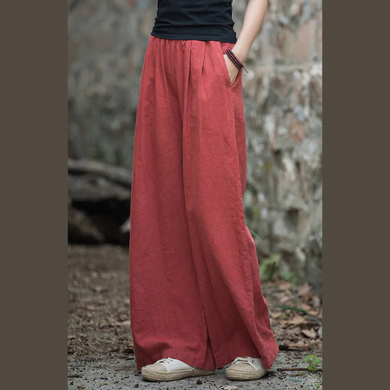 Pantaloni da yoga casual da donna con tasche e gamba larga retrò Buddha Stones - Image 28