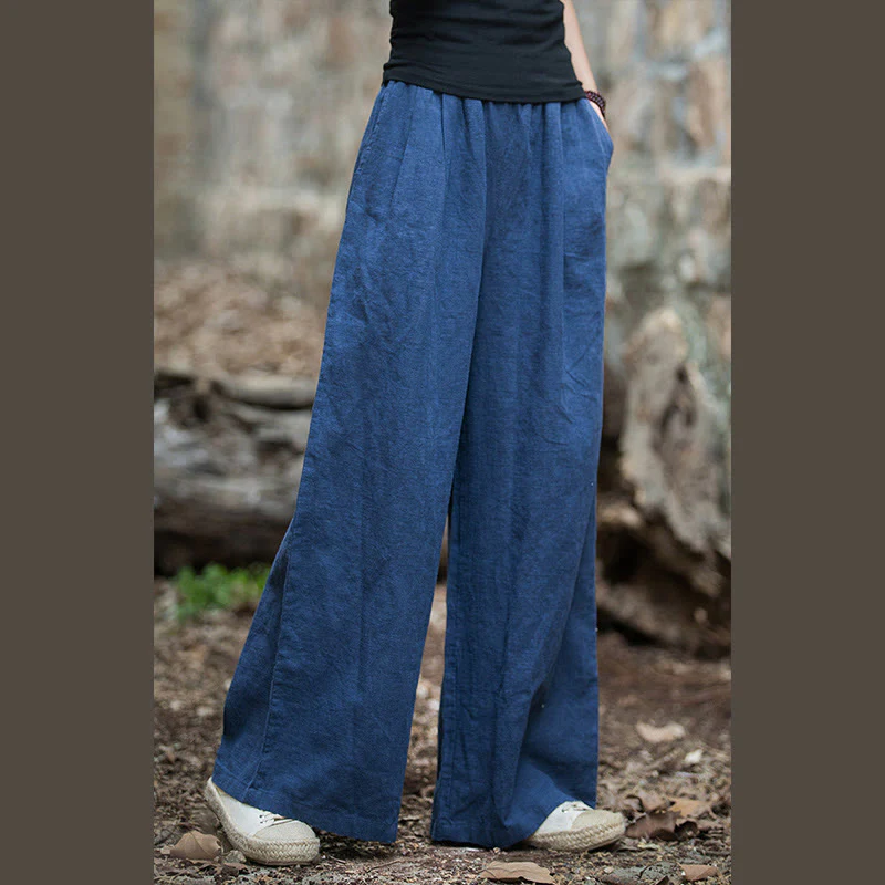Pantaloni da yoga casual da donna con tasche e gamba larga retrò Buddha Stones - Image 3