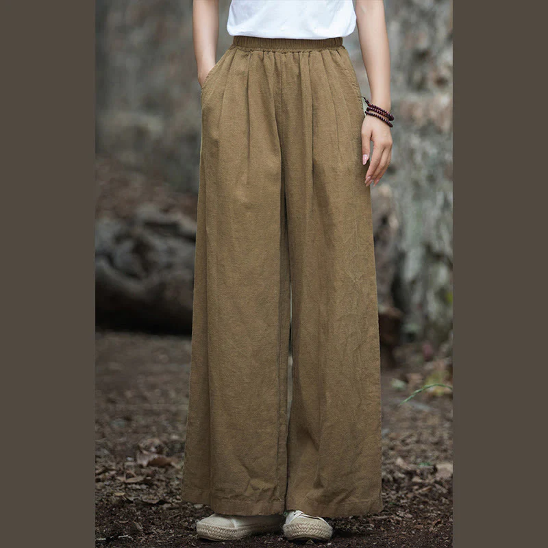 Pantaloni da yoga casual da donna con tasche e gamba larga retrò Buddha Stones - Image 31