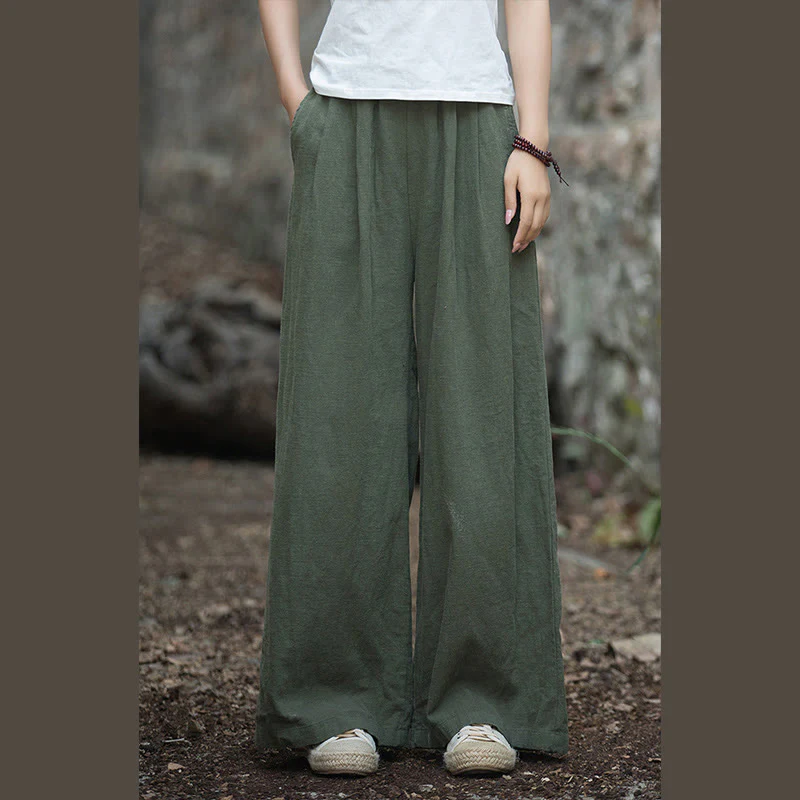 Pantaloni da yoga casual da donna con tasche e gamba larga retrò Buddha Stones - Image 34