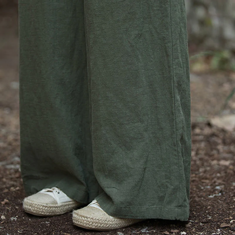 Pantaloni da yoga casual da donna con tasche e gamba larga retrò Buddha Stones - Image 36