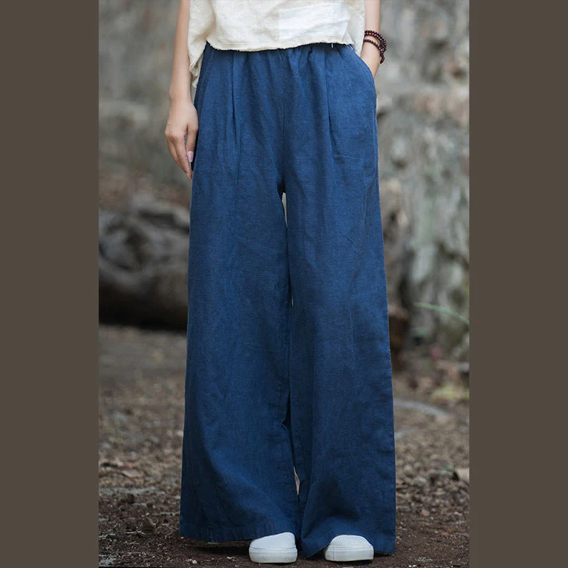 Pantaloni da yoga casual da donna con tasche e gamba larga retrò Buddha Stones - Image 4