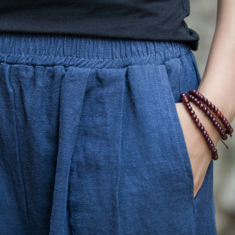Pantaloni da yoga casual da donna con tasche e gamba larga retrò Buddha Stones - Image 5