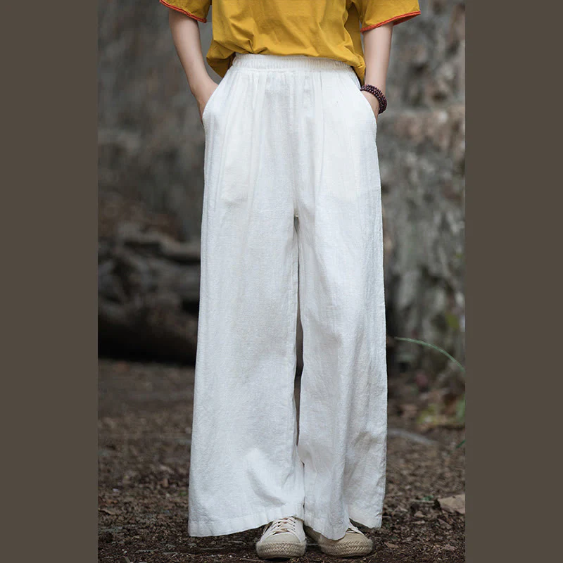 Pantaloni da yoga casual da donna con tasche e gamba larga retrò Buddha Stones - Image 7