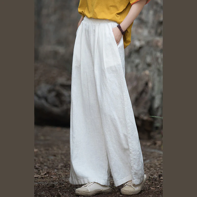 Pantaloni da yoga casual da donna con tasche e gamba larga retrò Buddha Stones - Image 9