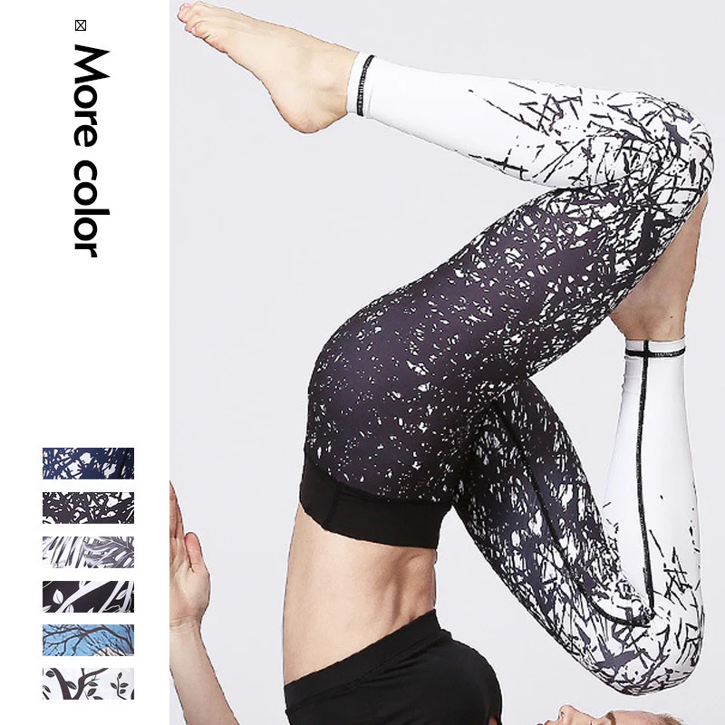Pantaloni da yoga con stampa Buddha Stones Lines Weeds Sakura Flowers Black Tree, sportivi, fitness, yoga, leggings, pantaloni da yoga da donna - Image 12