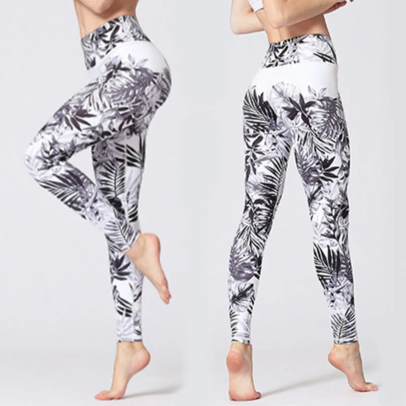 Pantaloni da yoga con stampa Buddha Stones Lines Weeds Sakura Flowers Black Tree, sportivi, fitness, yoga, leggings, pantaloni da yoga da donna - Image 37