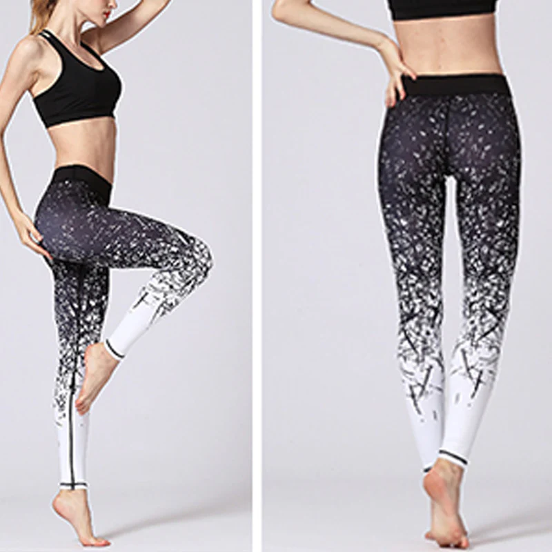 Pantaloni da yoga con stampa Buddha Stones Lines Weeds Sakura Flowers Black Tree, sportivi, fitness, yoga, leggings, pantaloni da yoga da donna - Image 8