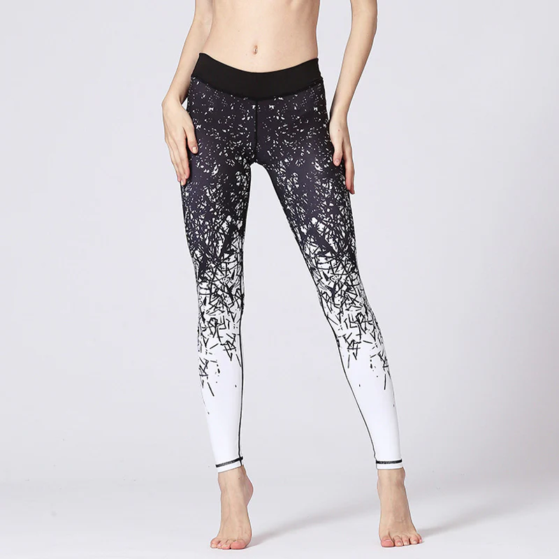 Pantaloni da yoga con stampa Buddha Stones Lines Weeds Sakura Flowers Black Tree, sportivi, fitness, yoga, leggings, pantaloni da yoga da donna - Image 9