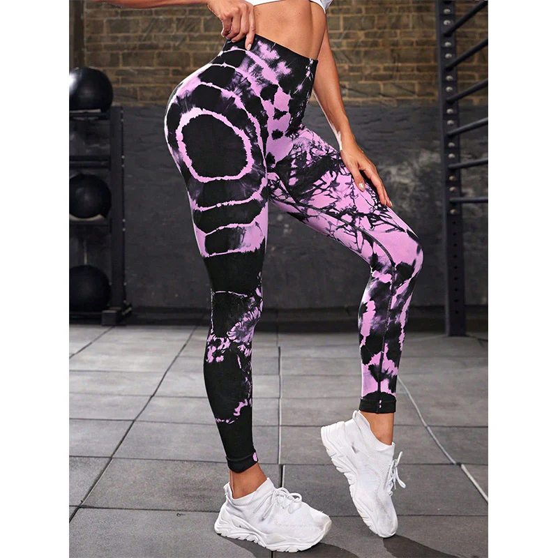 Pantaloni da yoga con stampa tie-dye e pietre Buddha Stones , sportivi, fitness, yoga, leggings a vita alta, pantaloni da yoga da donna - Image 22