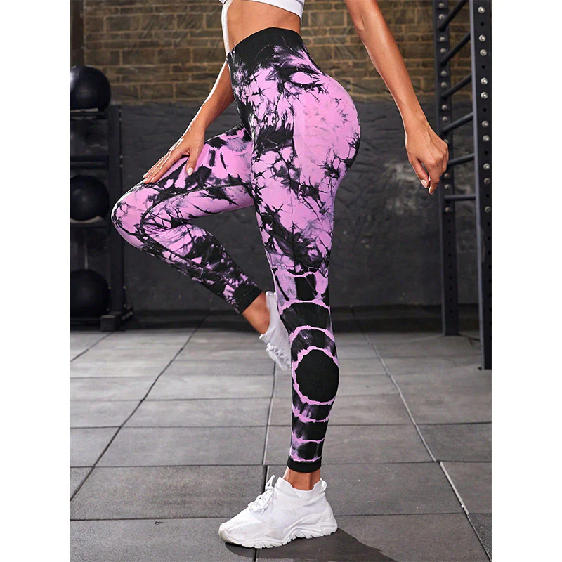 Pantaloni da yoga con stampa tie-dye e pietre Buddha Stones , sportivi, fitness, yoga, leggings a vita alta, pantaloni da yoga da donna - Image 23
