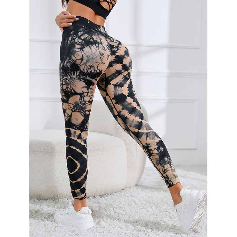 Pantaloni da yoga con stampa tie-dye e pietre Buddha Stones , sportivi, fitness, yoga, leggings a vita alta, pantaloni da yoga da donna - Image 5