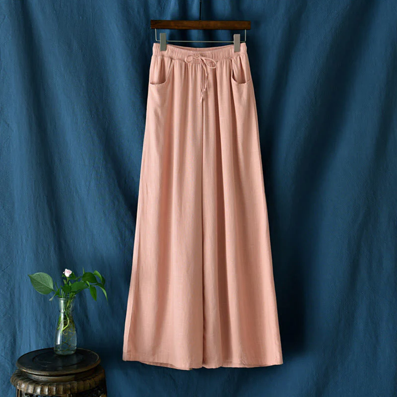 Pantaloni da yoga da donna con tasche e gamba larga, modello Buddha Stones, tinta unita - Image 41