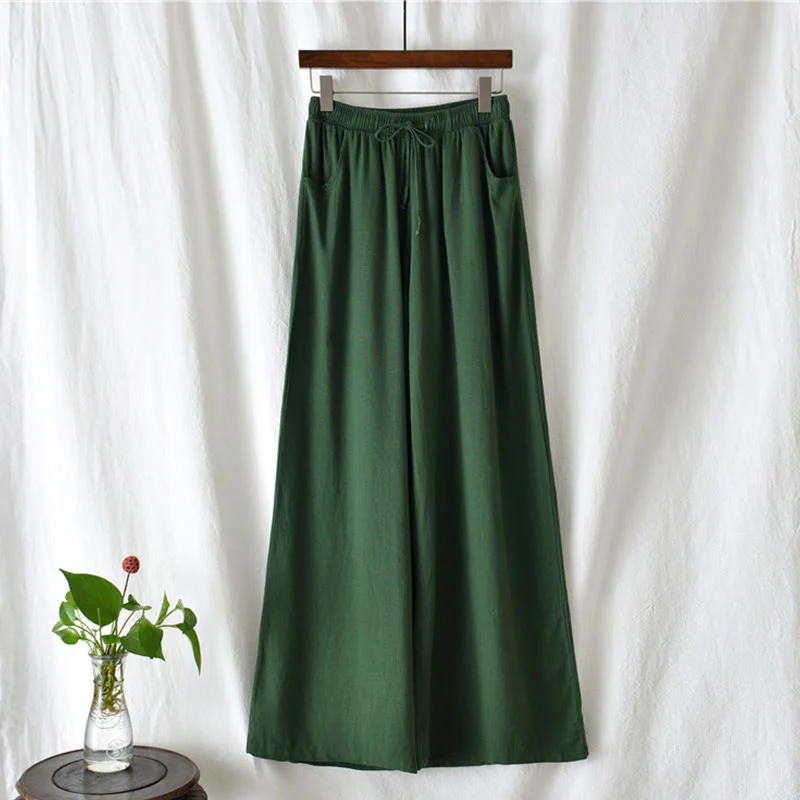 Pantaloni da yoga da donna con tasche e gamba larga, modello Buddha Stones, tinta unita - Image 58