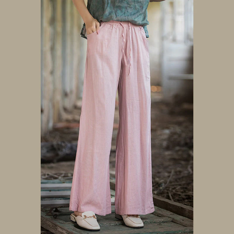 Pantaloni da yoga da donna con tasche e gamba larga, modello Buddha Stones, tinta unita - Image 62