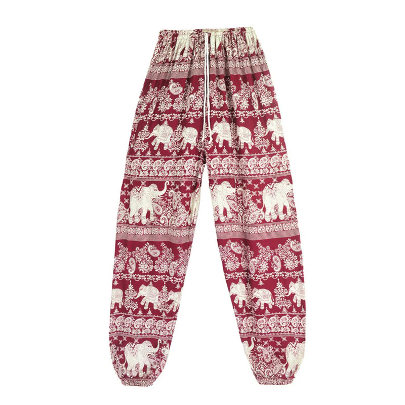Pantaloni harem con motivo a elefante, stile boho, da yoga, da donna , Buddha Stones - Image 5