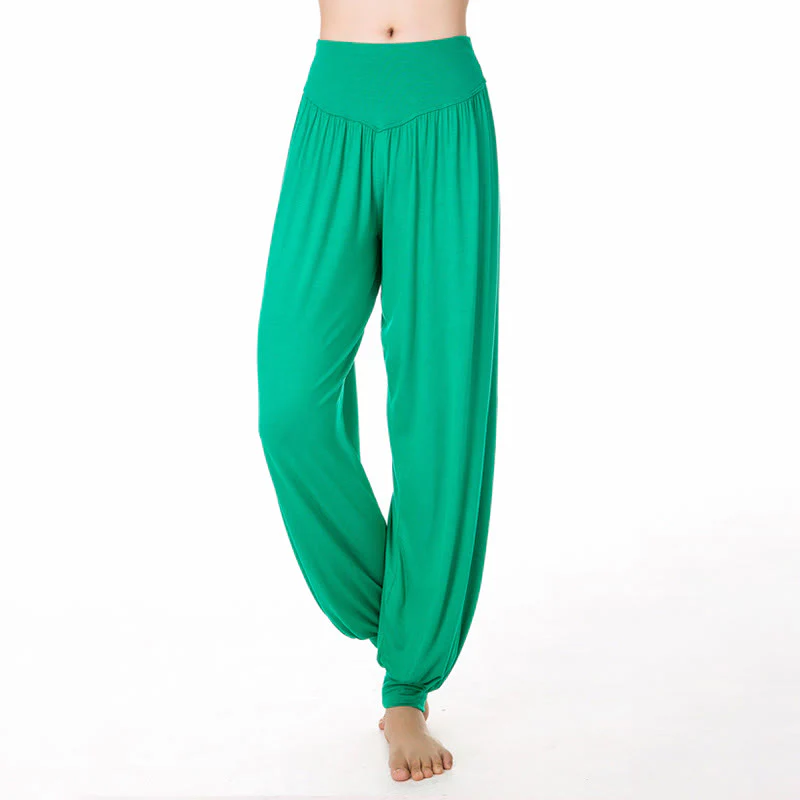 Pantaloni harem da danza yoga in modal tinta unita Buddha Stones - Image 26