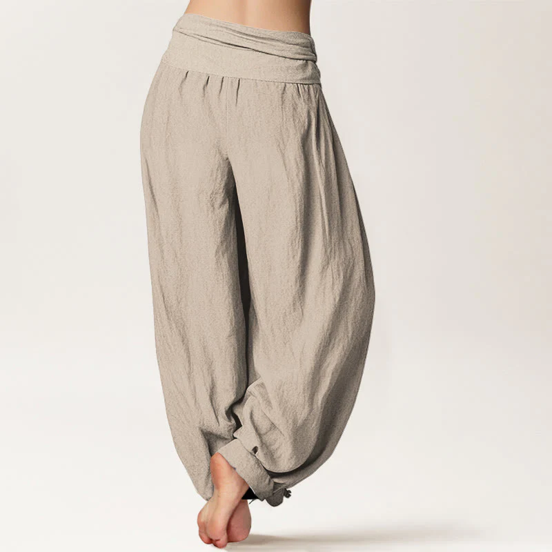 Pantaloni harem da donna con elastico in vita e motivo a drago in puro cotone Buddha Stones - Image 13